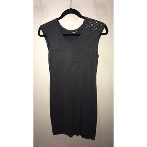 Express Gray Dress with Studded Shoulders